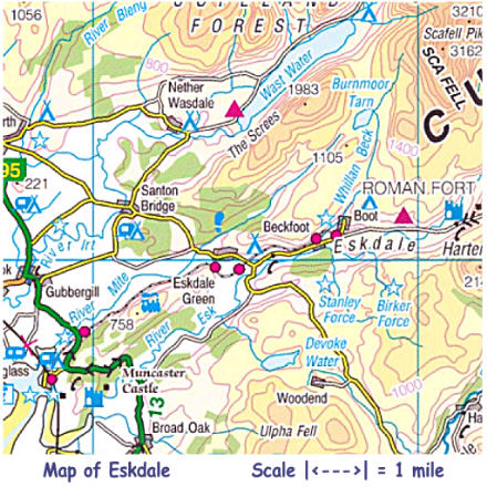 Map of the Eskdale area